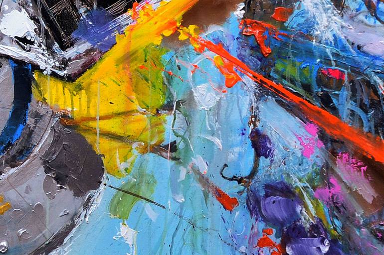 Original Abstract Expressionism Fantasy Painting by Frank David  Valdes Hernandez 