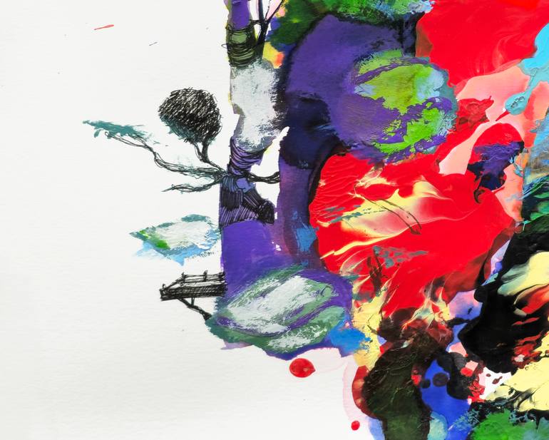 Original Abstract Expressionism Architecture Mixed Media by Frank David  Valdes Hernandez 