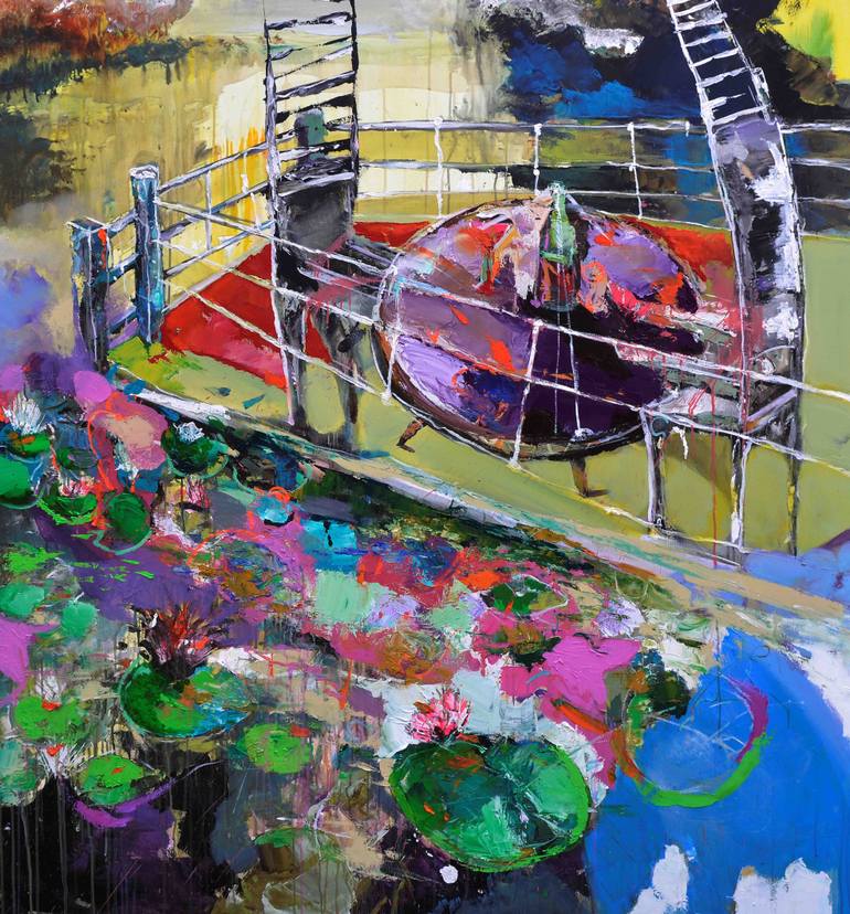 Original Garden Painting by Frank David Valdes Hernandez | Abstract Expressionism Art on Canvas | Two or three things I know about her