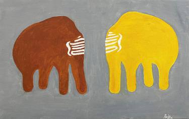 Original Abstract Expressionism Animal Painting by Rajkumar Singh