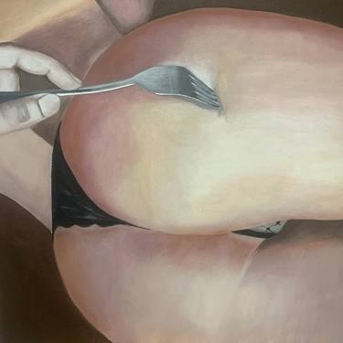 Original Figurative Erotic Painting by Jalina Nikityuk