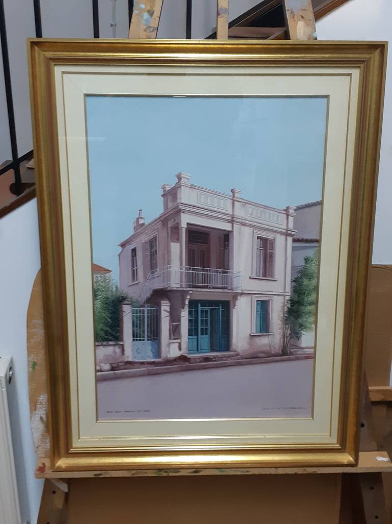 Original Folk Home Painting by Dorotheos Antoniadis