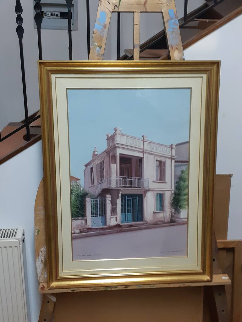 Original Folk Home Painting by Dorotheos Antoniadis