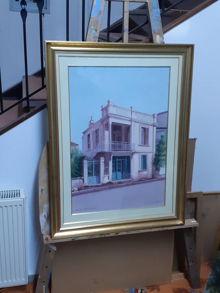Original Folk Home Painting by Dorotheos Antoniadis
