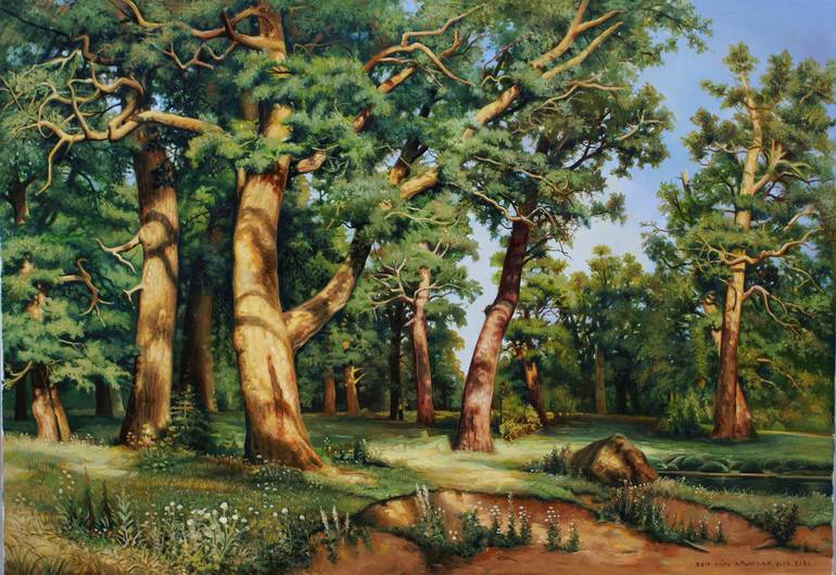 Oak Grove of Ivan Shishkin Painting by Dorotheos Antoniadis