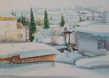 Snowy village thumb