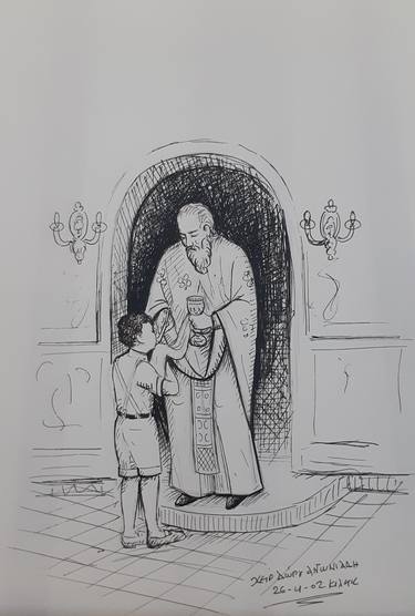 Print of Religion Drawings by Dorotheos Antoniadis