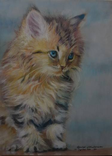 Painting cat whit oil pastel thumb