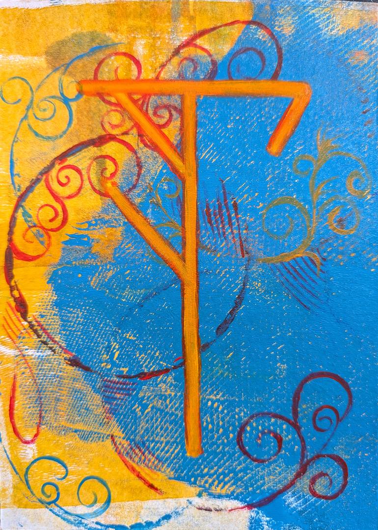 Original Abstract Calligraphy Painting by Yulia Zuk