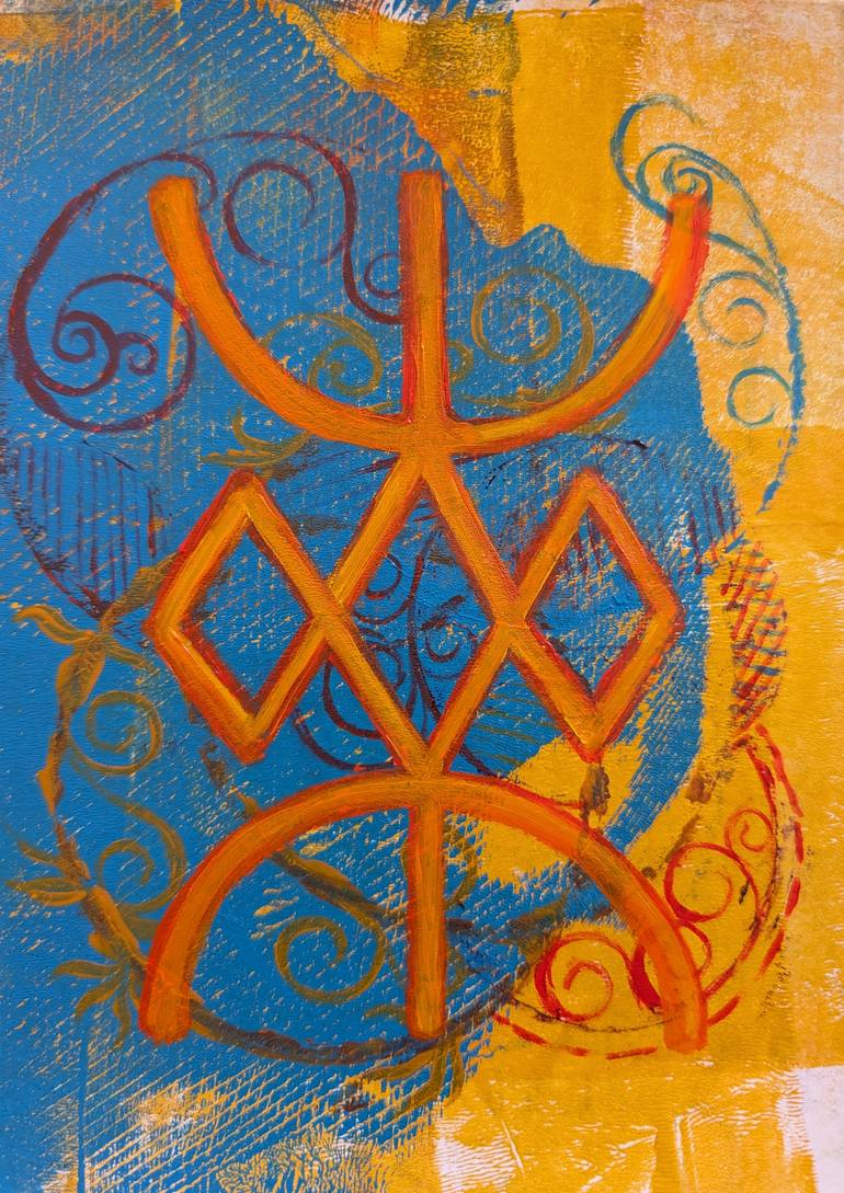 Original Abstract Calligraphy Painting by Yulia Zuk