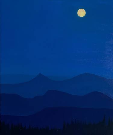 Moon night in mountains thumb