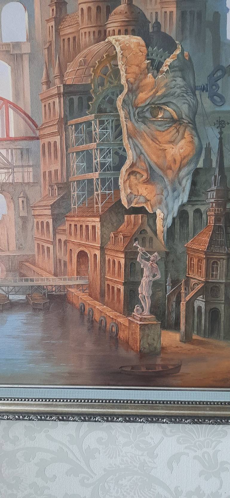 Original Surrealism Architecture Painting by Valerii Kaplia