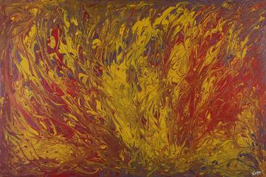 The Fire Within, Acrylic Artwork, Multicolor Painting, Large Canvas Paintings, Abstract Wall Art thumb
