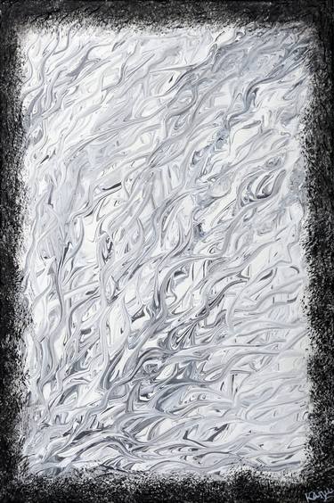 White and Black Abstract Art, Canvas Paintings, Acrylic Abstract Artwork thumb