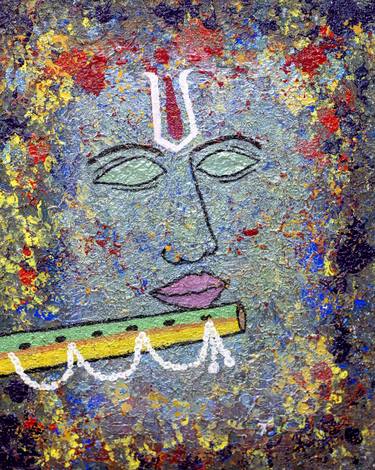 Krishna Abstract Artwork, Acrylic Abstract Wall Art, Krishna Acrylic Wall Decor, Krishna Paintings thumb