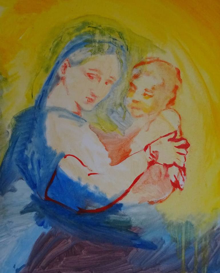 Mother and Child Painting by Andrew Marshall | Saatchi Art