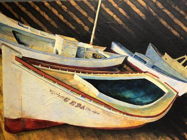 Original Figurative Boat Paintings by Denise Mumm