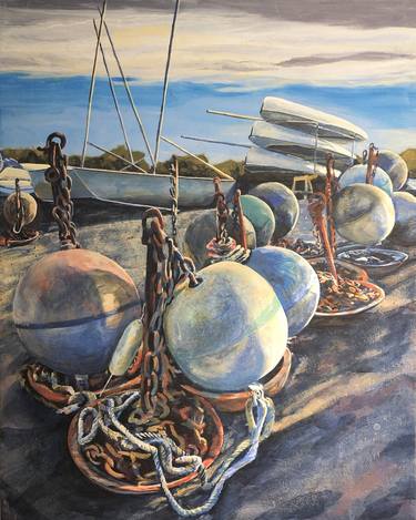 Original Fine Art Boat Paintings by Denise Mumm