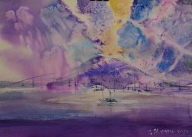 Print of Impressionism Seascape Paintings by Olena Zhuravel