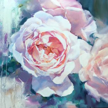 Original acrylic peonies painting hot “Alisa”