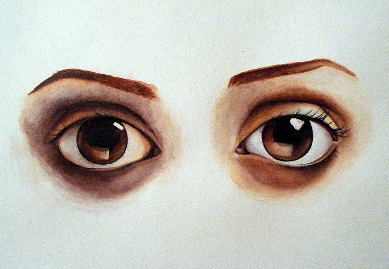 Brown eyes Painting by Anastasia Kulakova | Saatchi Art