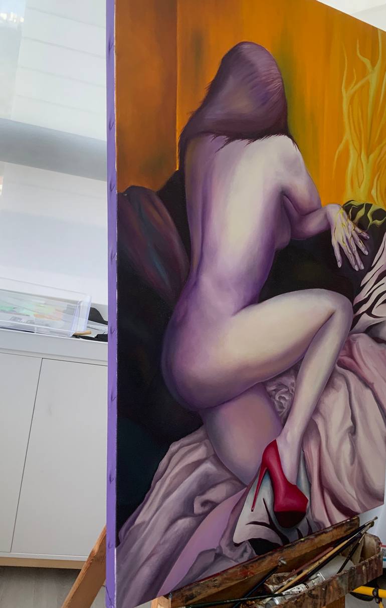Original Figurative Nude Painting by Lily Shmain