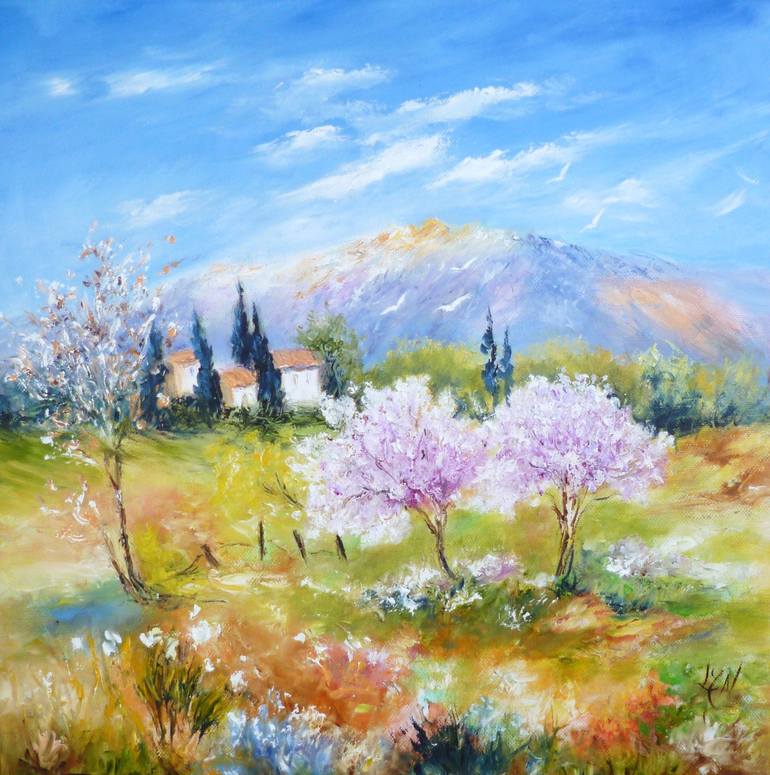 Printemps dans les Alpilles Painting by Lyane Lenormand Pseudo LYN ...