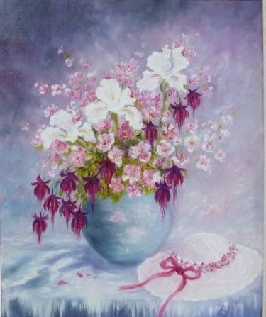 Original Figurative Floral Paintings by Lyane Lenormand Pseudo LYN