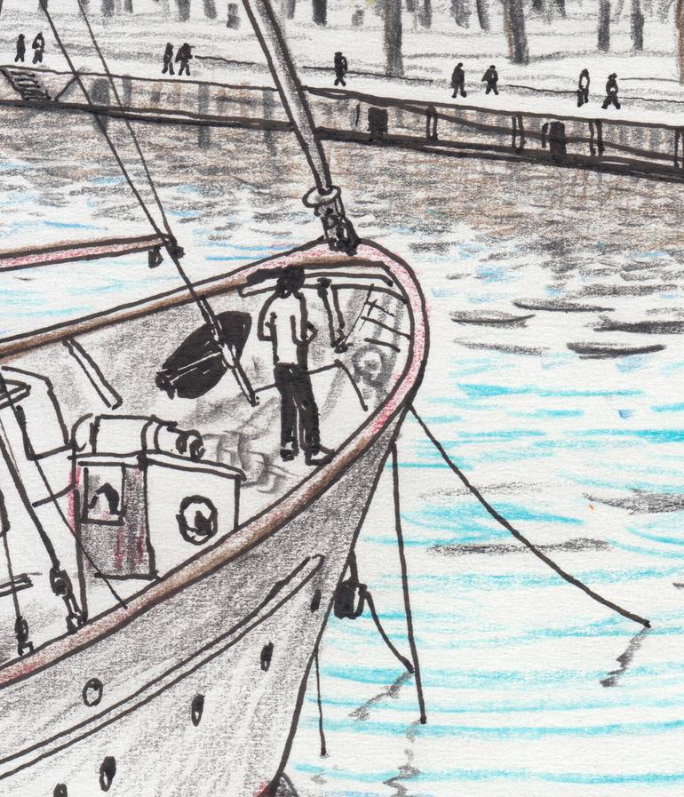 Original Figurative Outer Space Drawing by Takayuki Maejima 