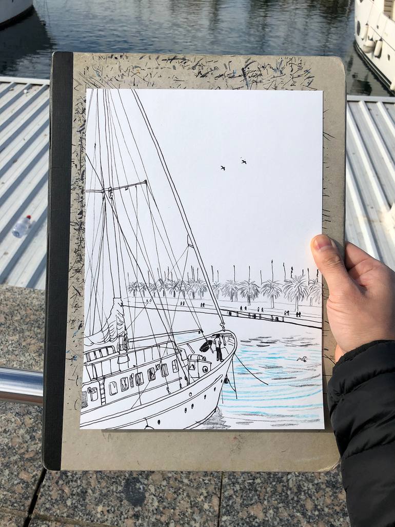 Original Figurative Outer Space Drawing by Takayuki Maejima 