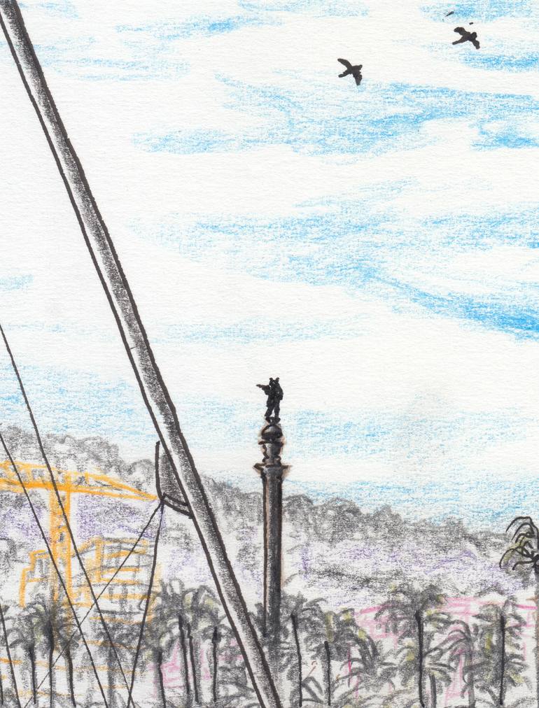 Original Figurative Outer Space Drawing by Takayuki Maejima 