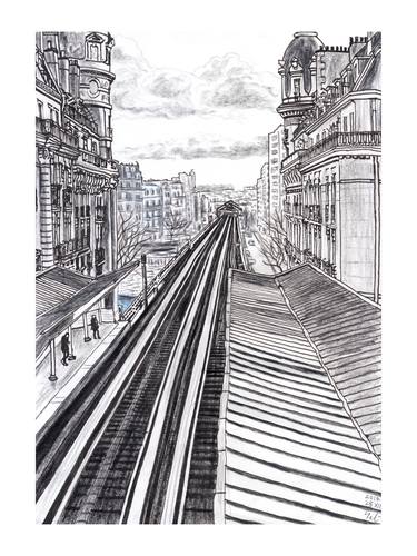 Print of Figurative Train Drawings by Takayuki Maejima