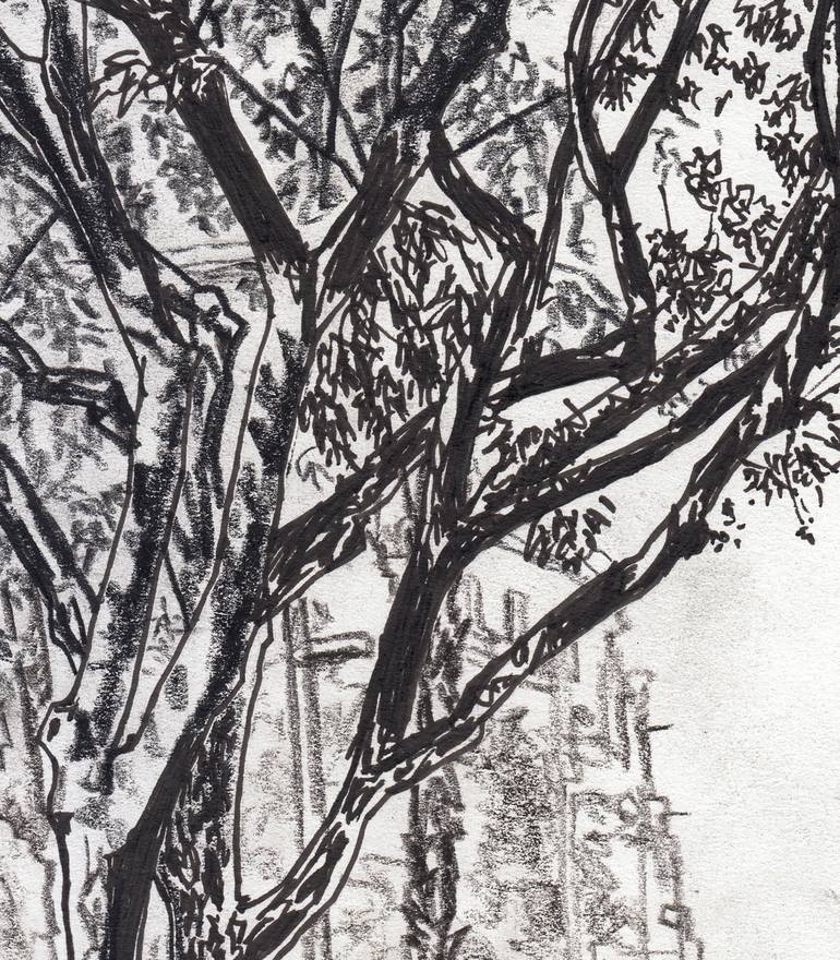 Original Figurative Garden Drawing by Takayuki Maejima 