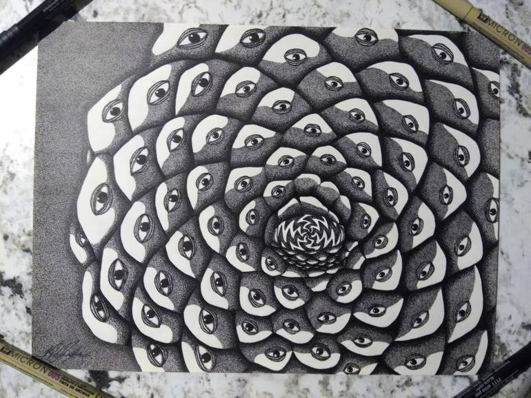 Original Impressionism Geometric Drawing by Kyle Redding
