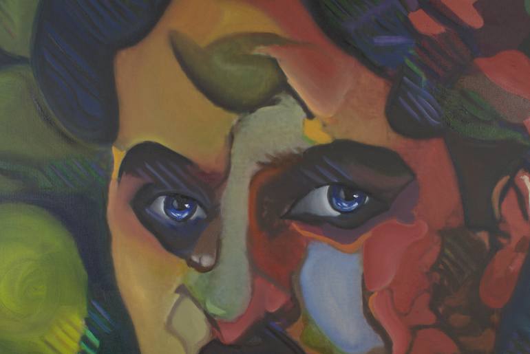 Original Expressionism People Painting by Manos I