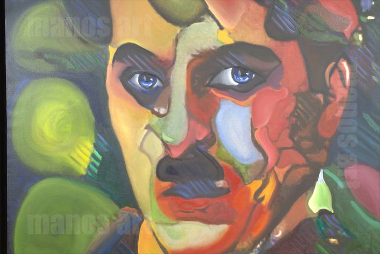 Original Expressionism People Painting by Manos I