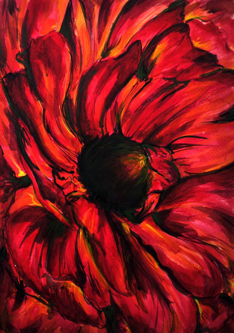 Original Contemporary Floral Paintings by Mojy Mardani