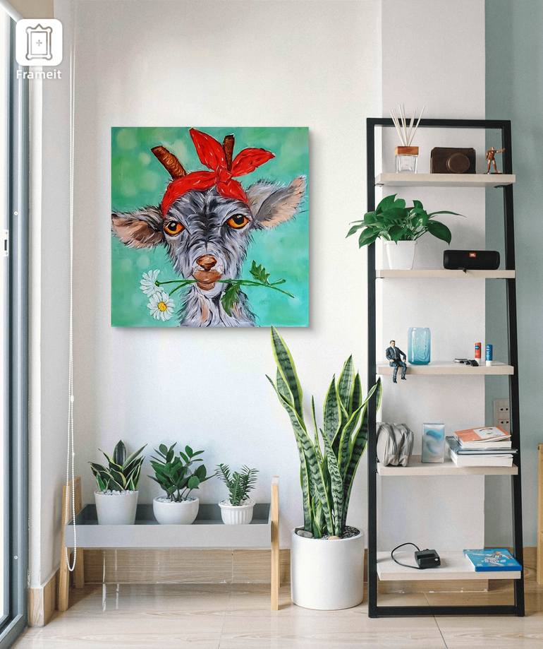 Original Art Deco Animal Painting by Nataliia Goloborodko