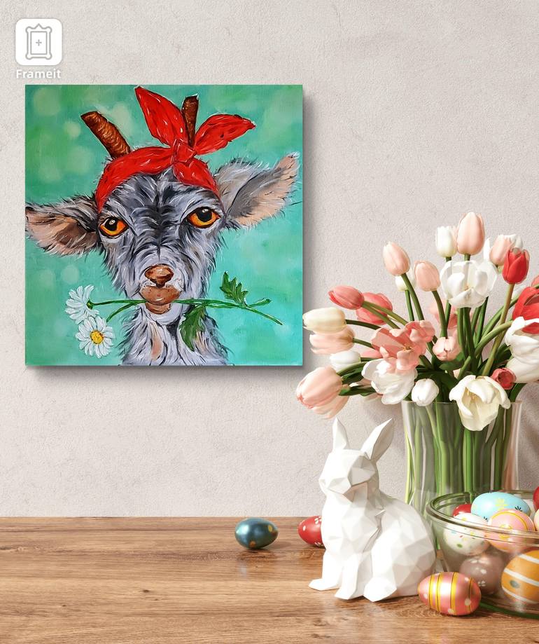 Original Art Deco Animal Painting by Nataliia Goloborodko