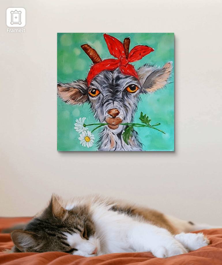 Original Art Deco Animal Painting by Nataliia Goloborodko
