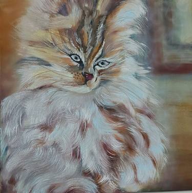 Original Fine Art Cats Paintings by Nataliia Goloborodko