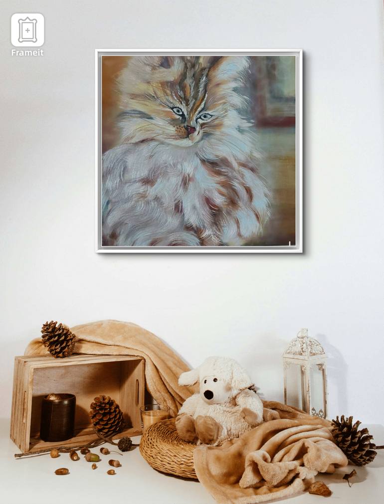 Original Expressionism Cats Painting by Nataliia Goloborodko