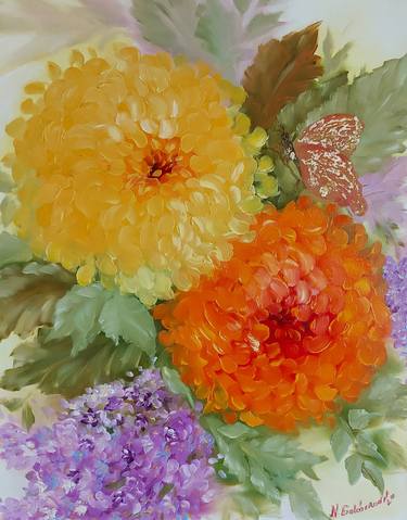 Print of Floral Paintings by Nataliia Goloborodko