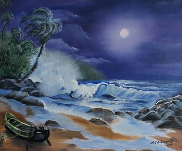 Print of Seascape Paintings by Nataliia Goloborodko