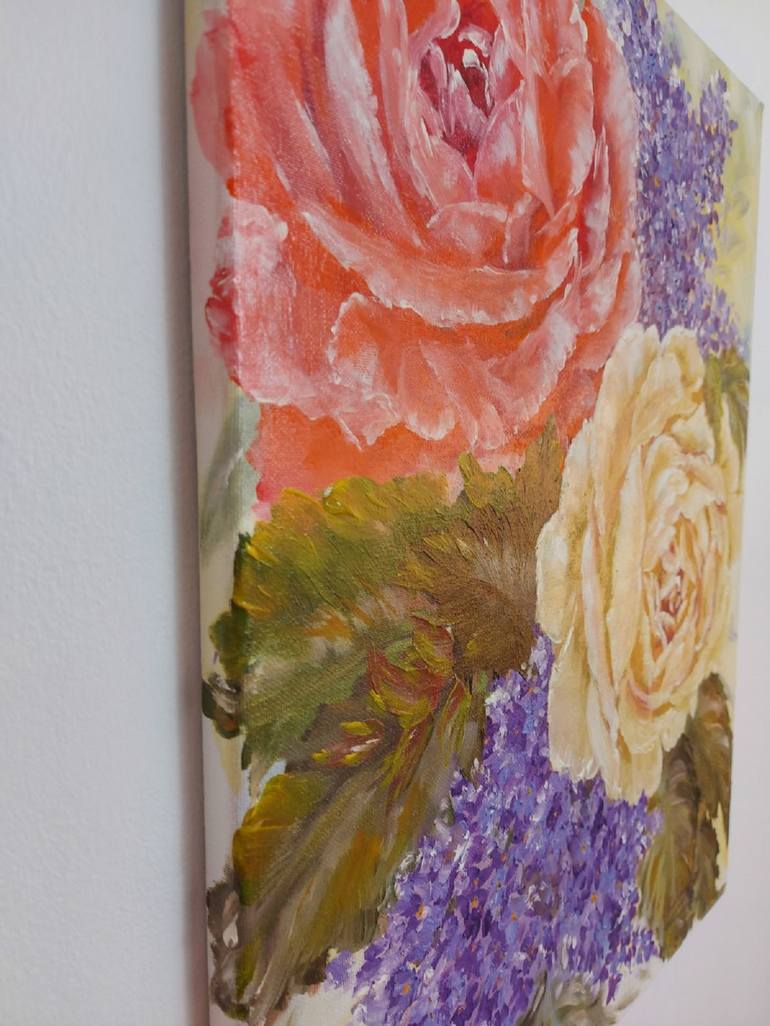 Original Impressionism Floral Painting by Nataliia Goloborodko