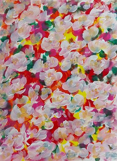 Original Abstract Floral Paintings by Nataliia Goloborodko