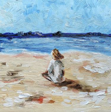 Original Beach Painting by Mari Petrunnik