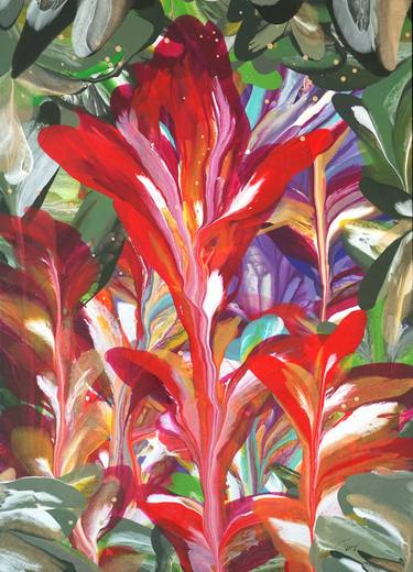 Original Abstract Expressionism Botanic Paintings by Terry Kruse