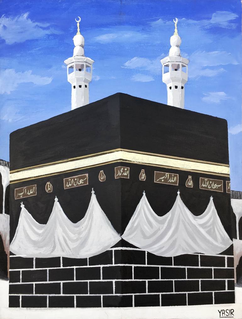 Kaaba Masjid Al-Haram Acrylic Painting Painting by Yasir Azeemi ...