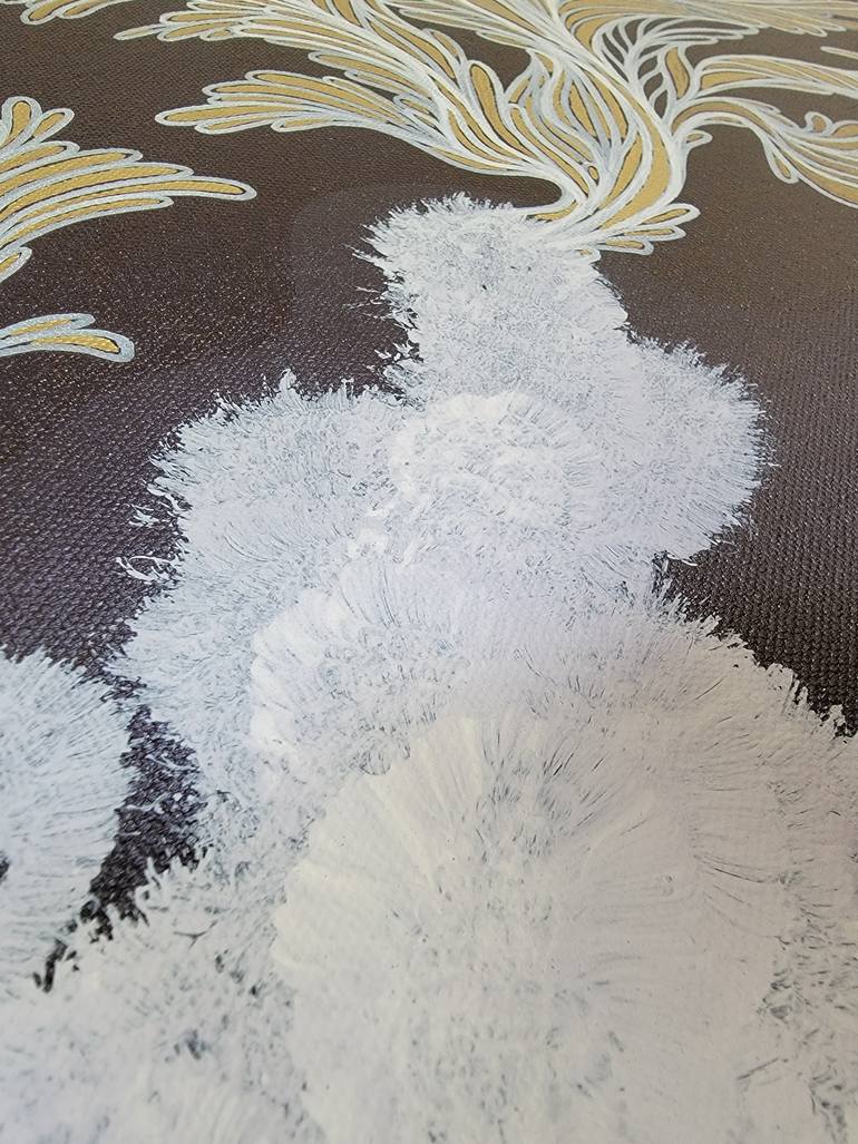 Gold Leaf Dark Painting by In-Ah Mellor | Saatchi Art